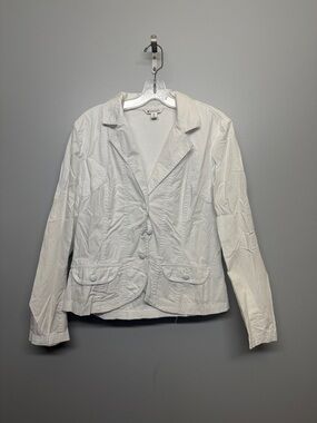 SPANNER White Button-Front Women's Shirt Jacket